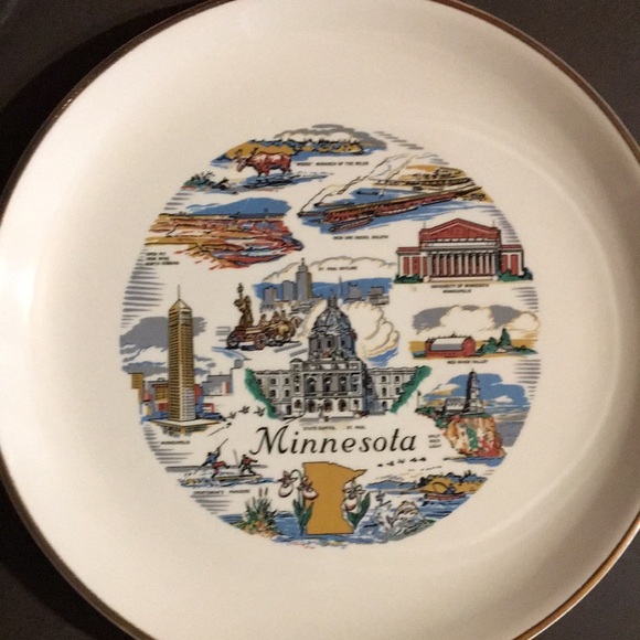 Vintage Minnesota Tourist Souvenir Collectible Ceramic Plate For Display Decor - Picture 12 of 16